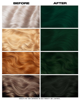 Lunar Tides Semi-Permanent Hair Color Juniper application on hair