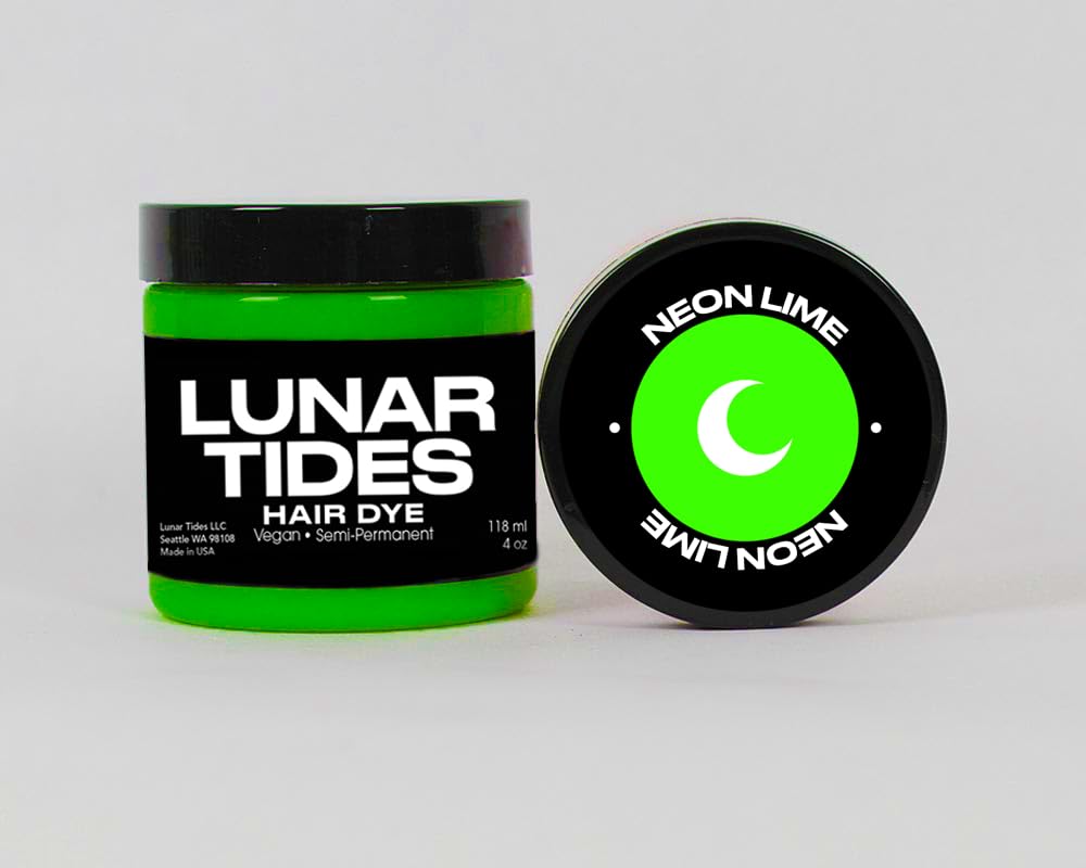 Lunar Tides Semi-Permanent Hair Color Neon Lime on hair