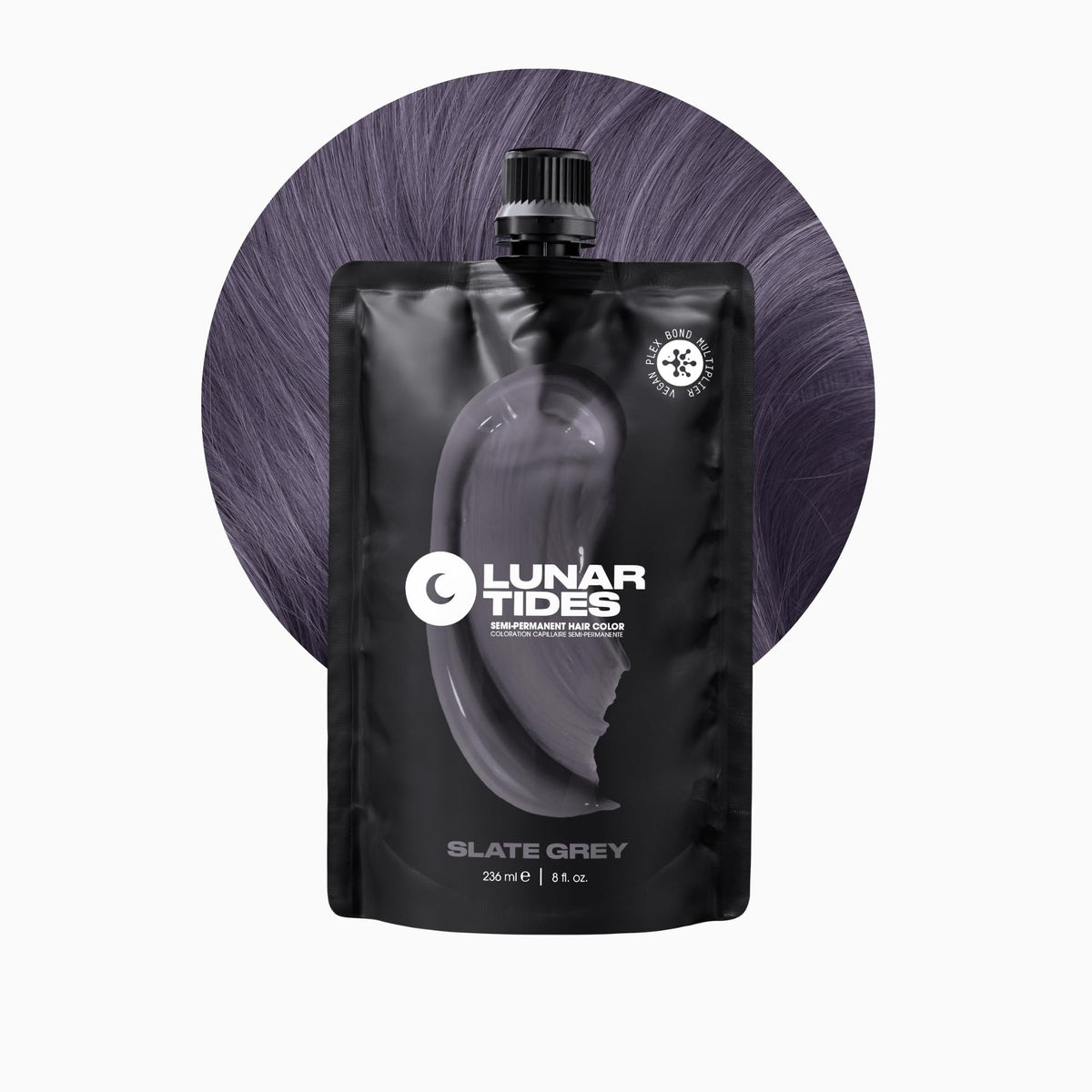 Lunar Tides Semi-Permanent Hair Color Slate Grey 8 fl. oz. front view