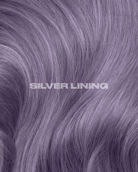Lunar Tides Silver Lining hair dye packaging with vibrant silver colour