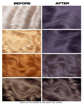 Lunar Tides Slate Grey hair dye application on hair
