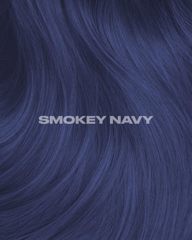 Lunar Tides Smokey Navy hair dye with rich pigment on hair