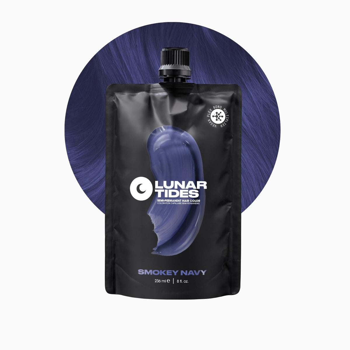 Lunar Tides Smokey Navy Semi-Permanent Hair Color 8 fl. oz. front view
