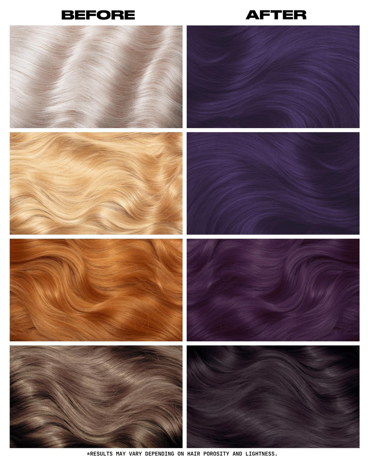 Lunar Tides Smokey Purple hair dye application on hair