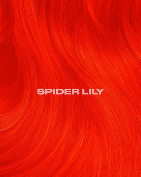 Lunar Tides Spider Lily hair dye bottle with vibrant red orange colour