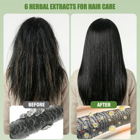 Lunory Black Hair Dye Shampoo used on curly hair