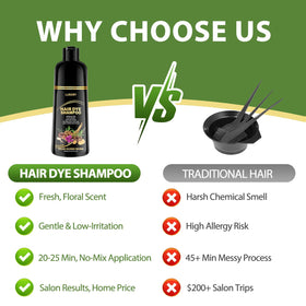 Lunory Blonde Brown Hair Dye Shampoo on hair