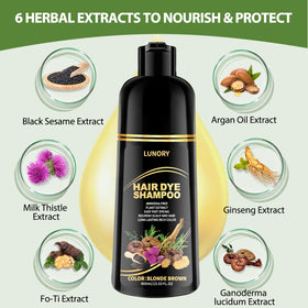 Lunory Blonde Brown Hair Dye Shampoo texture close-up