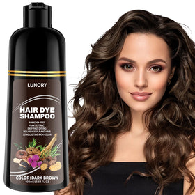 Lunory Dark Brown Hair Dye Shampoo 540g front view