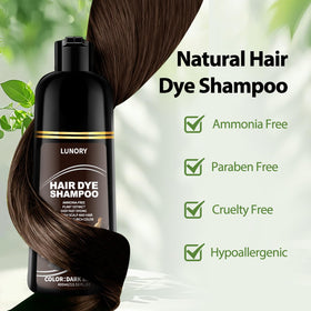 Lunory Dark Brown Hair Dye Shampoo ingredients close-up