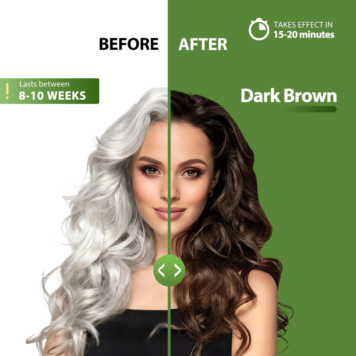 Lunory Dark Brown Hair Dye Shampoo packaging side view