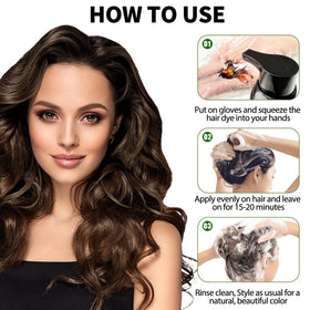 Lunory Dark Brown Hair Dye Shampoo with natural botanical ingredients