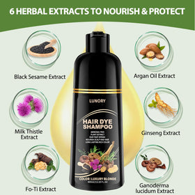 Lunory Light Blonde Hair Dye Shampoo ingredients close-up