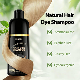 Lunory Light Blonde Hair Dye Shampoo on hair