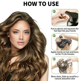 Lunory Light Brown Hair Dye Shampoo before and after results