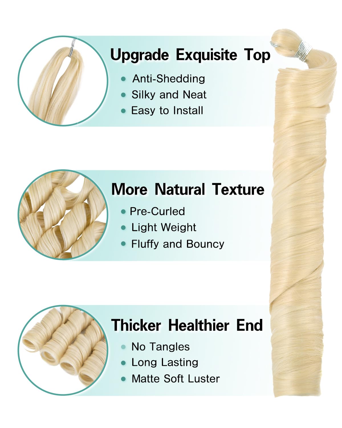Luoyudu Blonde French Curly Braiding Hair 24 Inch packaging