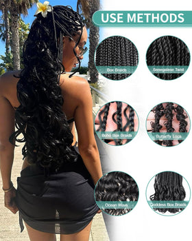 Luoyudu Burgundy French Curl Braiding Hair in natural light