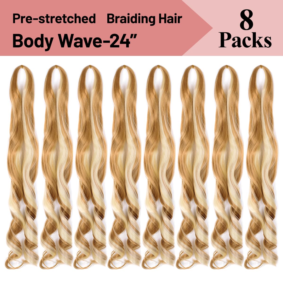 Luoyudu Curly Braiding Hair 24 Inch close-up of curls