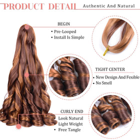 Luoyudu Curly Crochet Hair Extensions close-up of texture