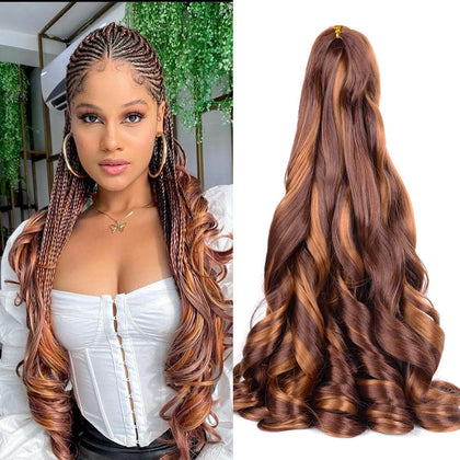 Luoyudu Curly Crochet Hair Extensions front view showing bouncy curls