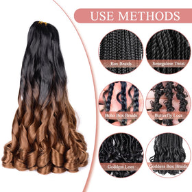 Luoyudu French Curl Braiding Hair 16 Inch B29 displayed with spray bottle