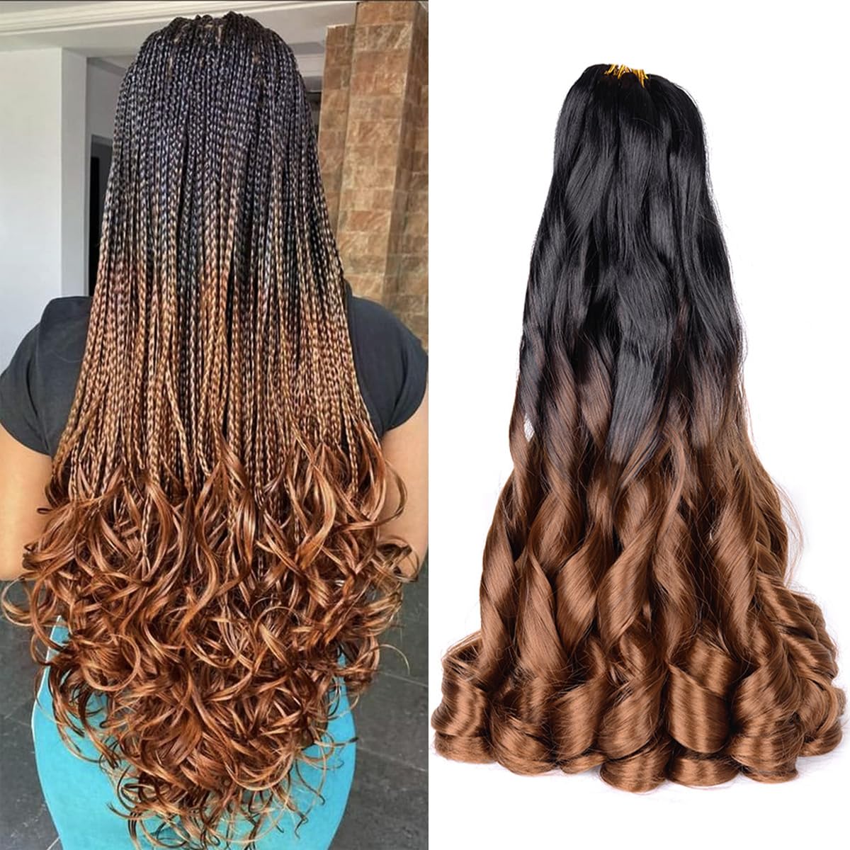Luoyudu French Curl Braiding Hair 16 Inch B29 front view