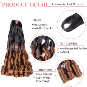 Luoyudu French Curl Braiding Hair 16 Inch B29 in packaging