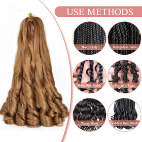 Luoyudu French Curl Braiding Hair 16 Inch close-up of curls