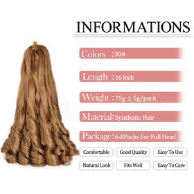 Luoyudu French Curl Braiding Hair 16 Inch loose wavy texture