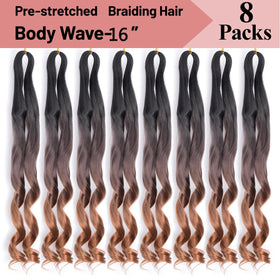 Luoyudu French Curl Braiding Hair 16 Inch Ombre close-up of curls