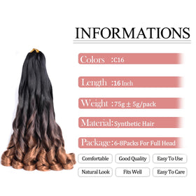 Luoyudu French Curl Braiding Hair 16 Inch Ombre packaging