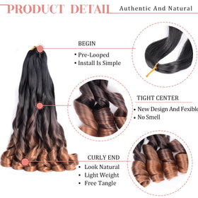 Luoyudu French Curl Braiding Hair 16 Inch Ombre styled into box braids