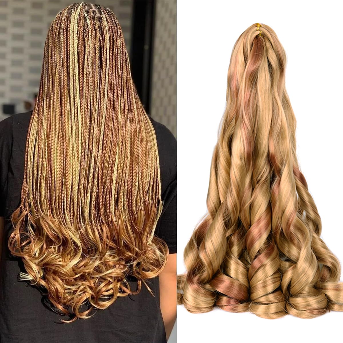 Luoyudu French Curl Braiding Hair 16 Inch P27/30 front view