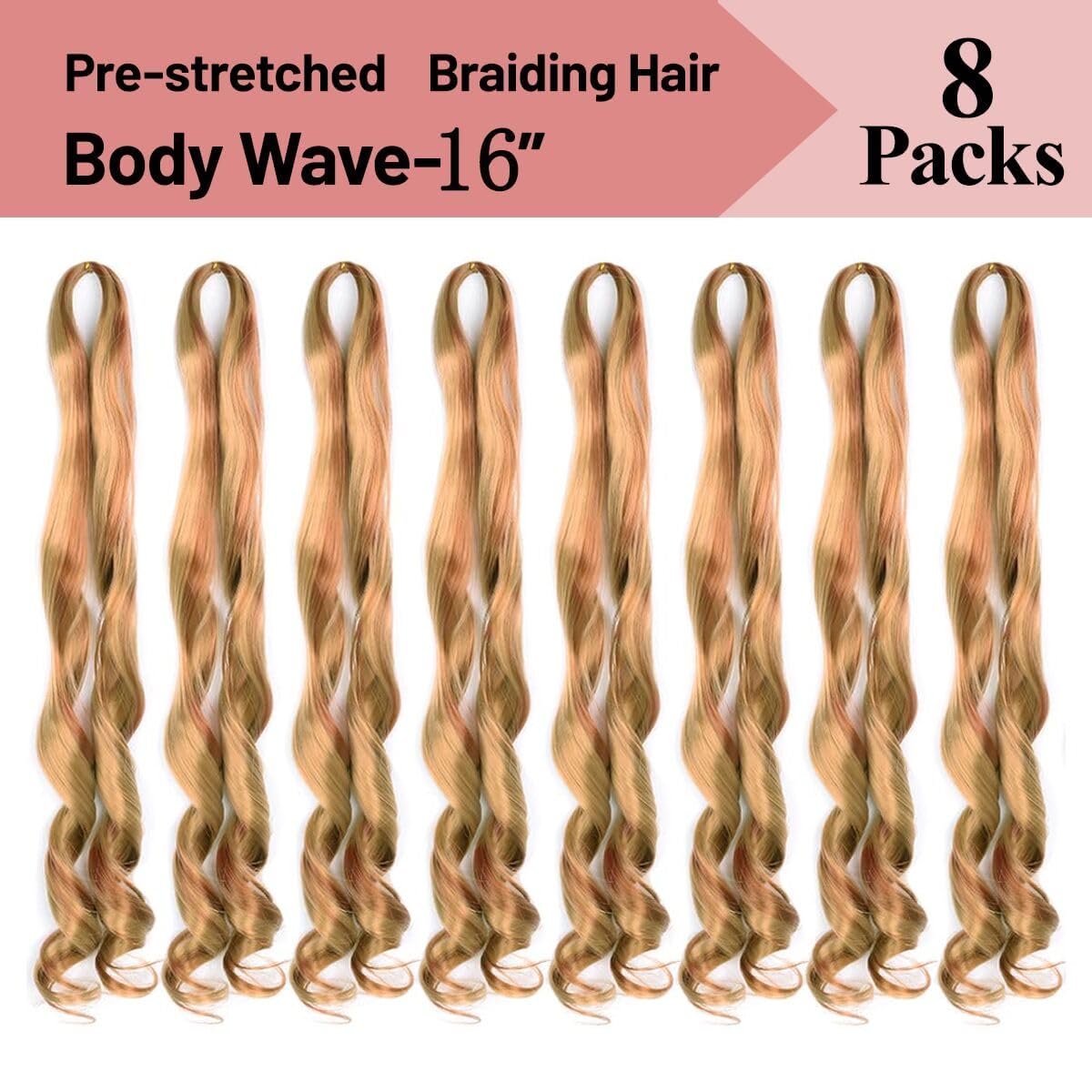 Luoyudu French Curl Braiding Hair 16 Inch P27/30 in a braided hairstyle