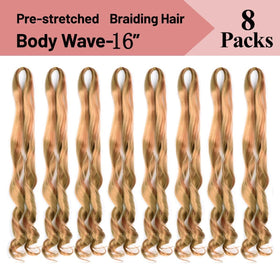 Luoyudu French Curl Braiding Hair 16 Inch P27/30 in a braided hairstyle