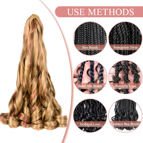 Luoyudu French Curl Braiding Hair 16 Inch P27/30 showing curl pattern