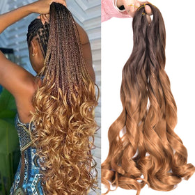 Luoyudu French Curl Braiding Hair 16 inch T4/30 front view