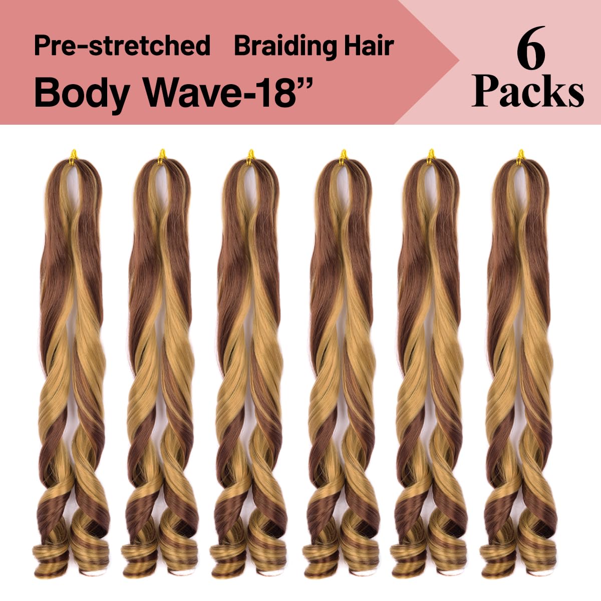 Luoyudu French Curl Braiding Hair 18 Inch close-up of curls