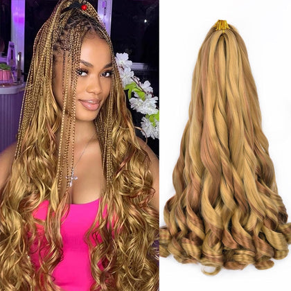 Luoyudu French Curl Braiding Hair 18 Inch P27/30 front view