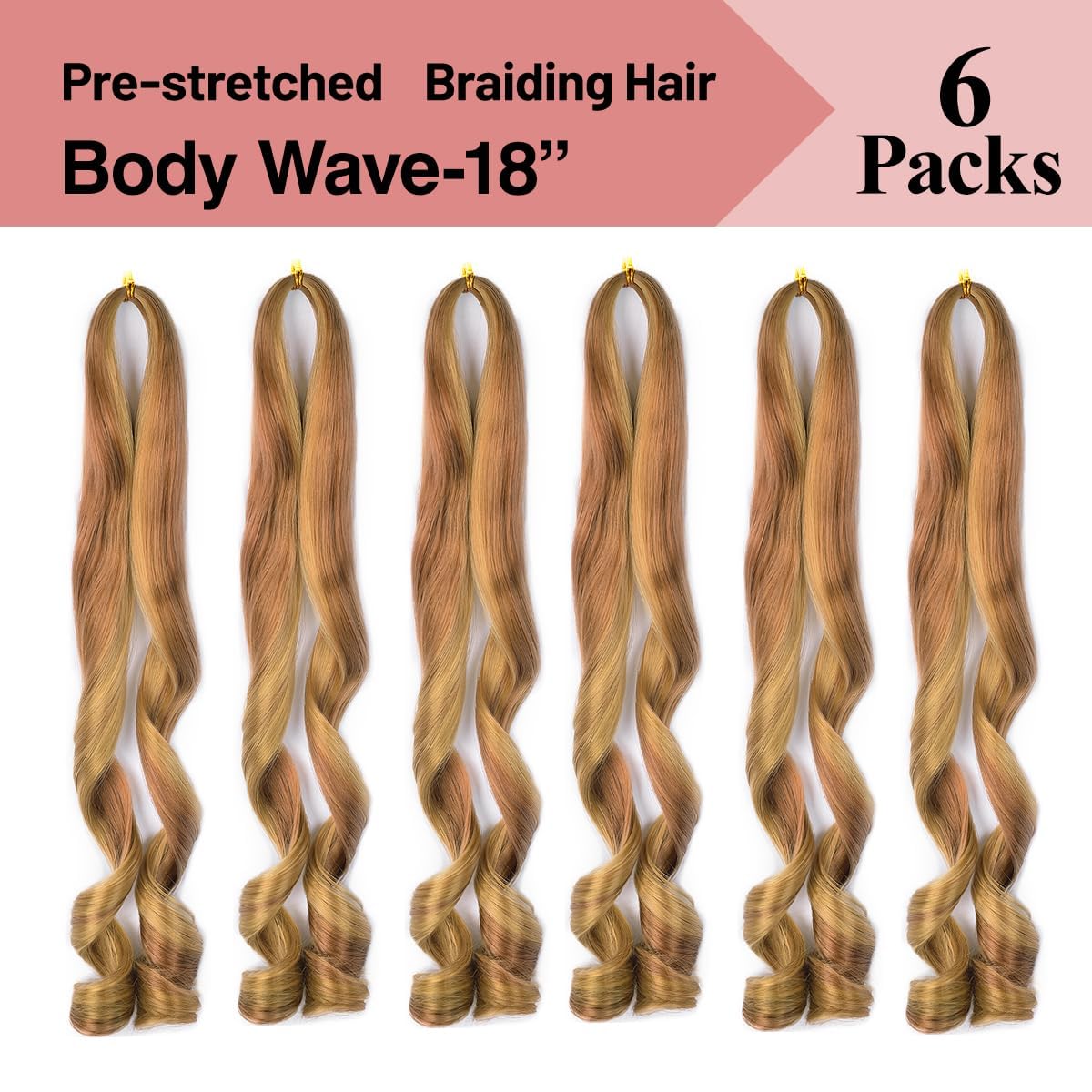 Luoyudu French Curl Braiding Hair 18 Inch P27/30 in use for braiding