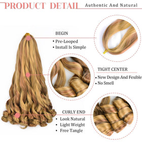 Luoyudu French Curl Braiding Hair 18 Inch P27/30 texture detail