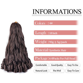 Luoyudu French Curl Braiding Hair 18 Inch pack details