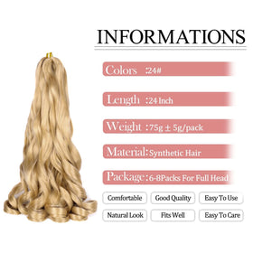 Luoyudu French Curl Braiding Hair 24 Inch close-up of texture