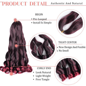 Luoyudu French Curl Braiding Hair 24 Inch close-up of texture
