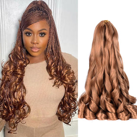 Luoyudu French Curl Braiding Hair 24 Inch front view