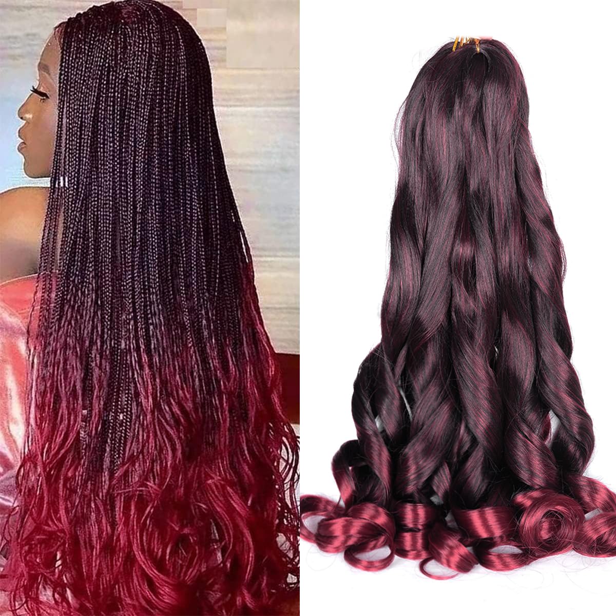 Luoyudu French Curl Braiding Hair 24 Inch front view