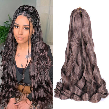 Luoyudu French Curl Braiding Hair 24 inch front view