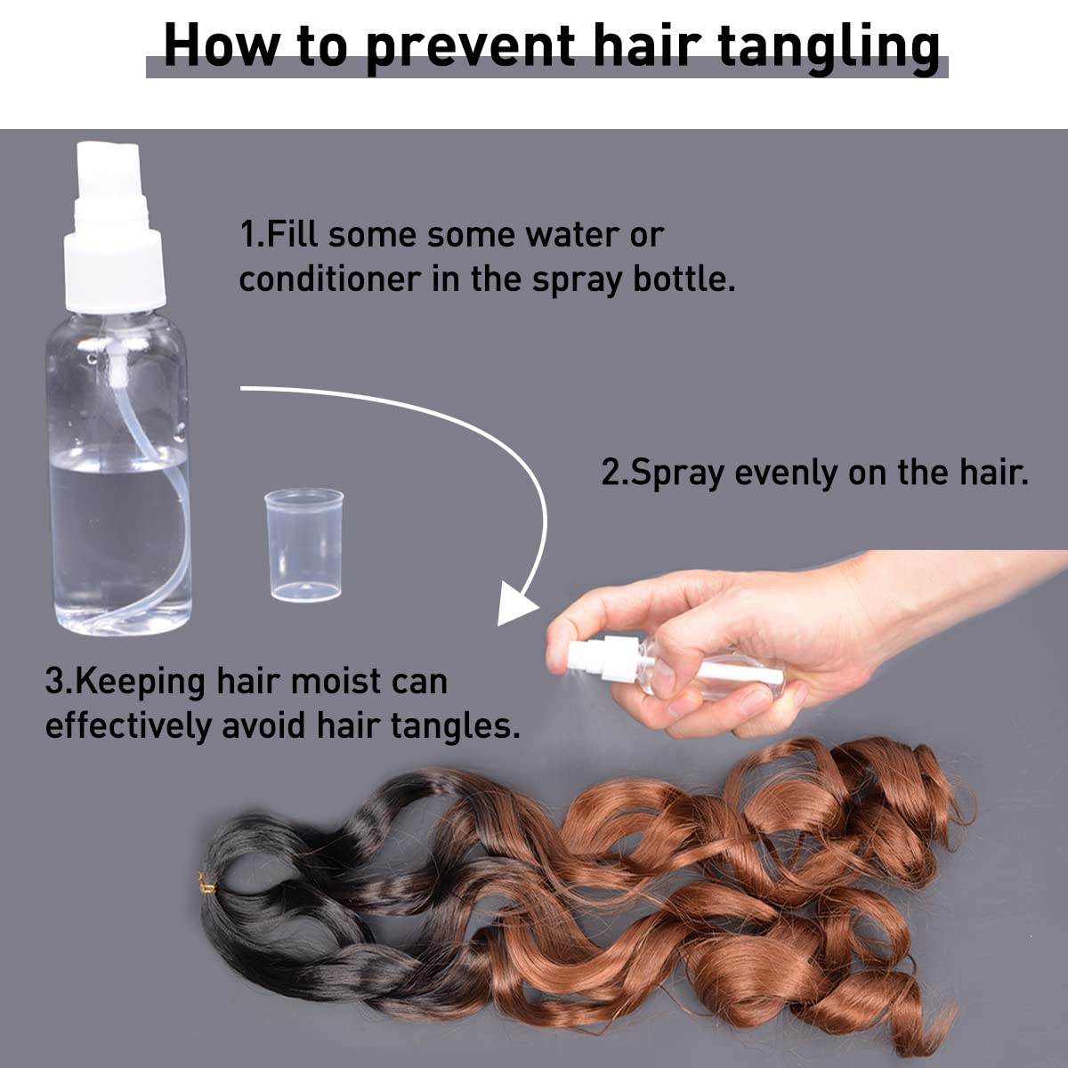 Luoyudu French Curl Braiding Hair 24 Inch in a braid