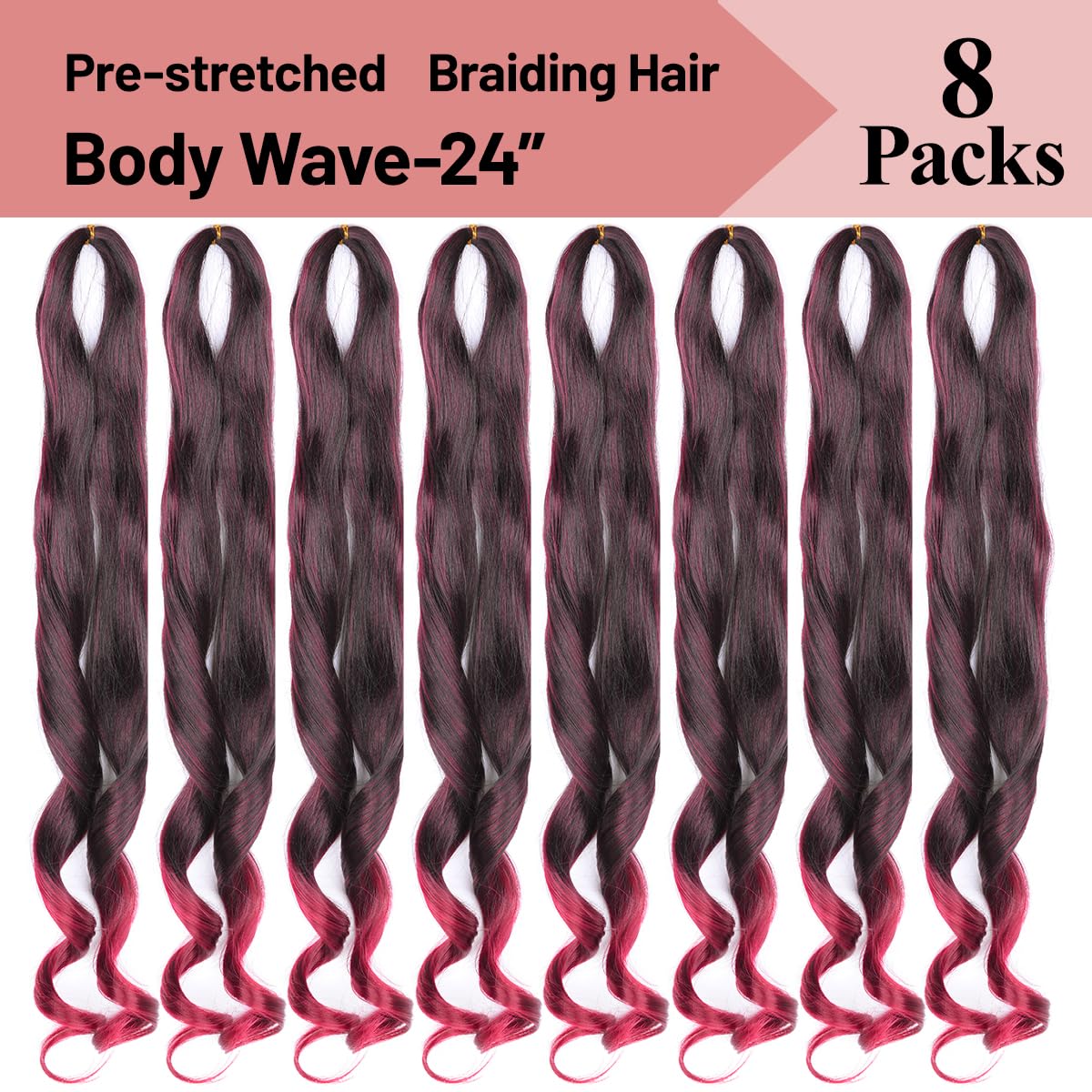 Luoyudu French Curl Braiding Hair 24 Inch in loose wavy style