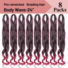 Luoyudu French Curl Braiding Hair 24 Inch in loose wavy style
